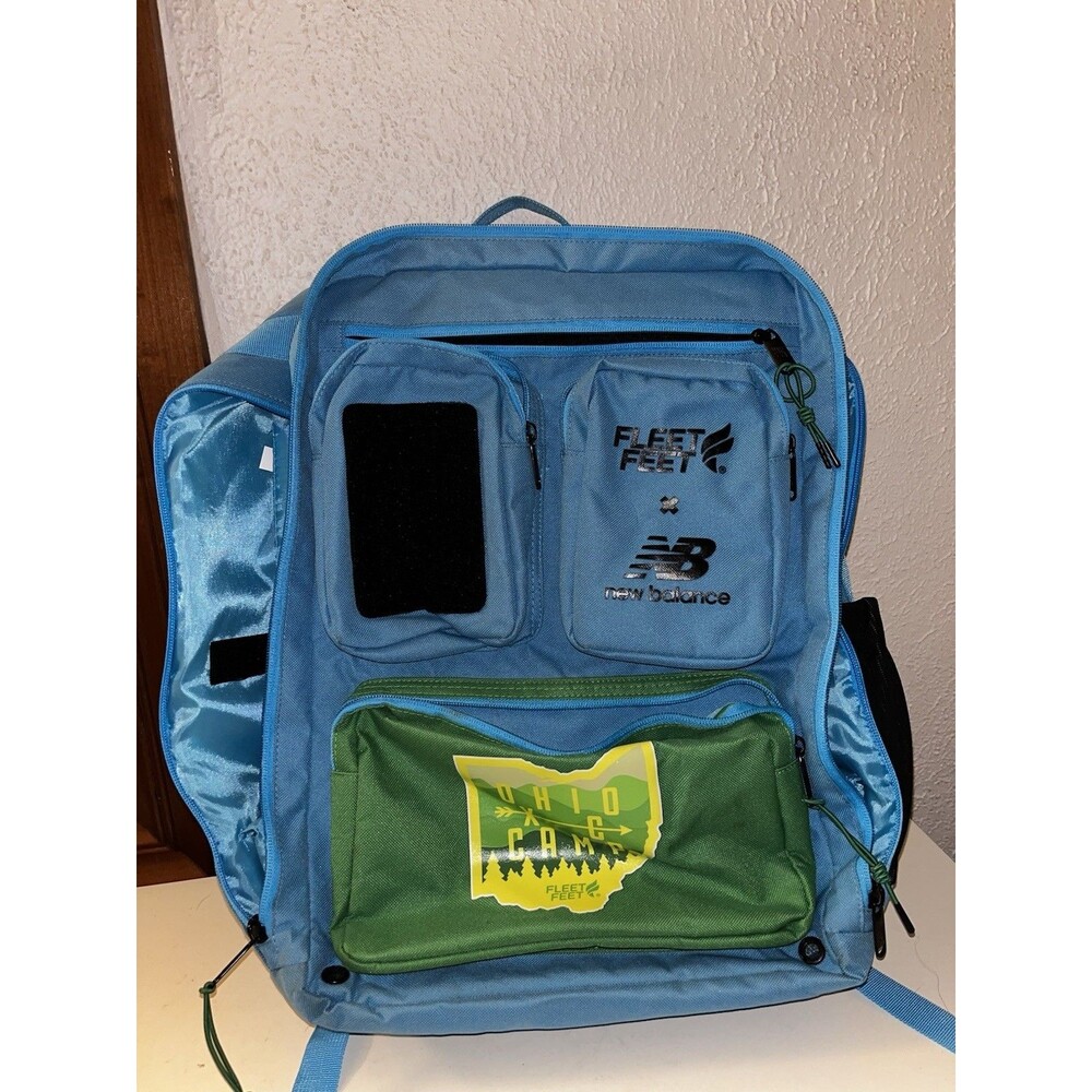 New Balance x Fleet Feet Ohio Camp Multi-Pocket Backpack - Blue/Green